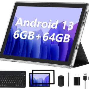 2023 Android 13 Pill – 10-Inch, 6GB RAM, 64GB Storage, Expandable As much as 1TB, Quad-Core, 2-in-1 with Keyboard and Mouse, WiFi 6, Bluetooth, GMS Licensed, IPS Contact Display