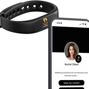 Digital Enterprise Card Wristband – Faucet to Share NFC Tag & QR Code – Works with iPhone & Android – No App or Subscription Wanted (Black)